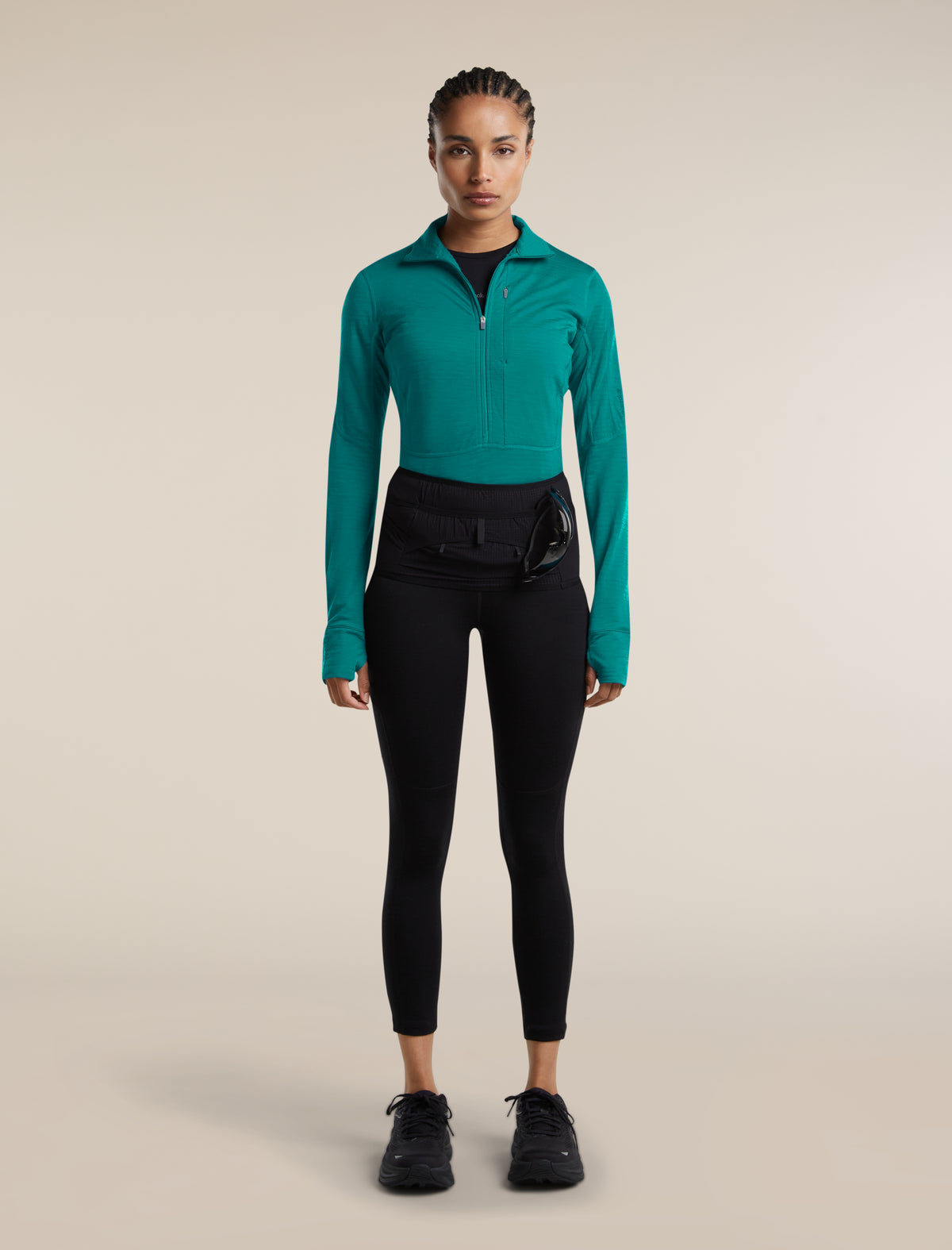 Women's Merino Blend 200 RealFleece™  Descender Long Sleeve Half Zip Tidal teal - 4
