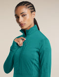 Women's Merino Blend 200 RealFleece™  Descender Long Sleeve Half Zip Tidal teal - 6