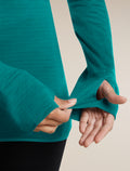 Women's Merino Blend 200 RealFleece™  Descender Long Sleeve Half Zip Tidal teal - 7