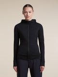 Women's Merino Blend 200 RealFleece™  Descender Long Sleeve Zip Hoodie Black - 1