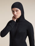 Women's Merino Blend 200 RealFleece™  Descender Long Sleeve Zip Hoodie Black - 8