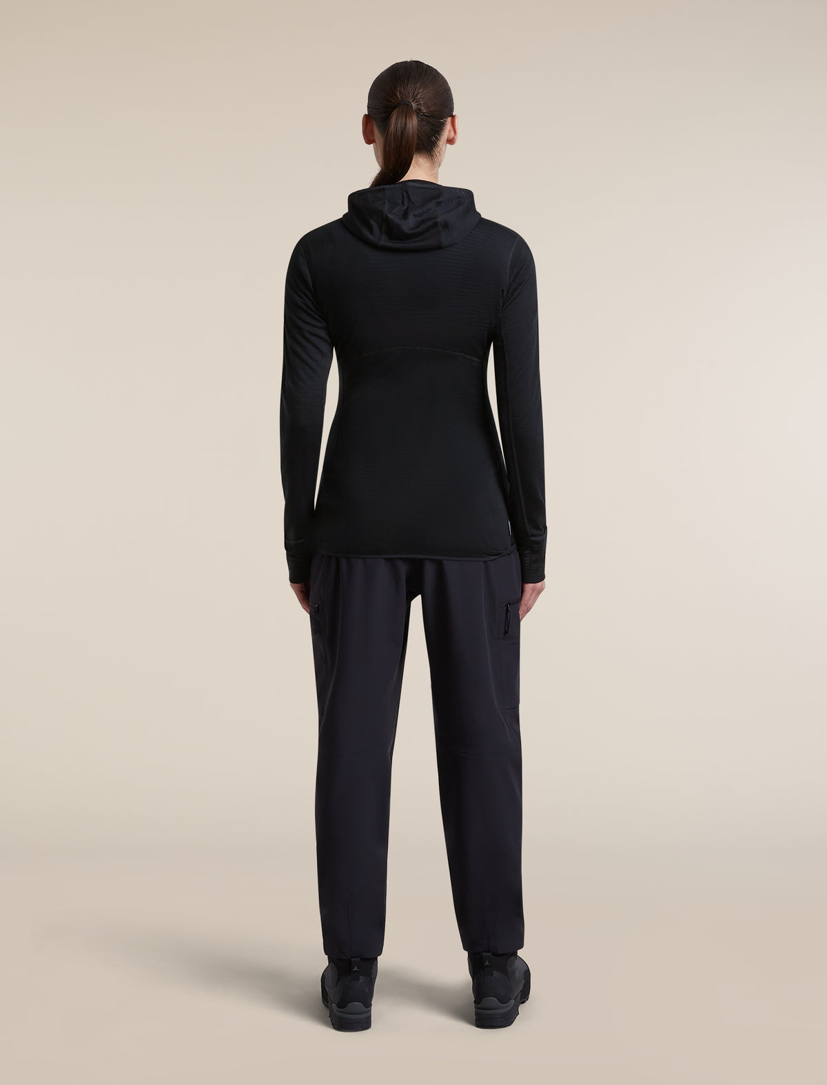 Women's Merino Blend 200 RealFleece™  Descender Long Sleeve Zip Hoodie Black - 9