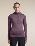 Women's Merino Blend 200 RealFleece™  Descender Long Sleeve Zip Hoodie Grey Plum - 1
