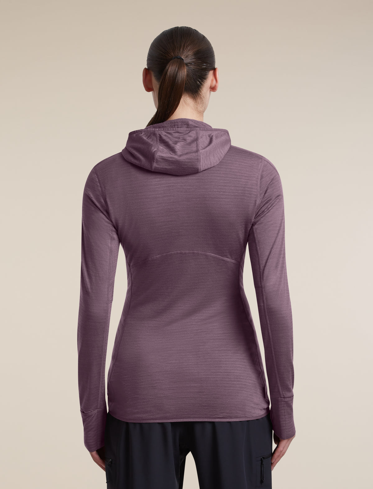 Women's Merino Blend 200 RealFleece™  Descender Long Sleeve Zip Hoodie Grey Plum - 2