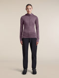 Women's Merino Blend 200 RealFleece™  Descender Long Sleeve Zip Hoodie Grey Plum - 3