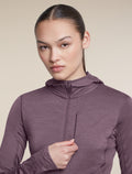 Women's Merino Blend 200 RealFleece™  Descender Long Sleeve Zip Hoodie Grey Plum - 10