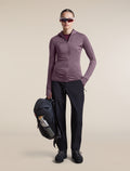 Women's Merino Blend 200 RealFleece™  Descender Long Sleeve Zip Hoodie Grey Plum - 4