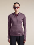 Women's Merino Blend 200 RealFleece™  Descender Long Sleeve Zip Hoodie Grey Plum - 5