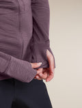 Women's Merino Blend 200 RealFleece™  Descender Long Sleeve Zip Hoodie Grey Plum - 7