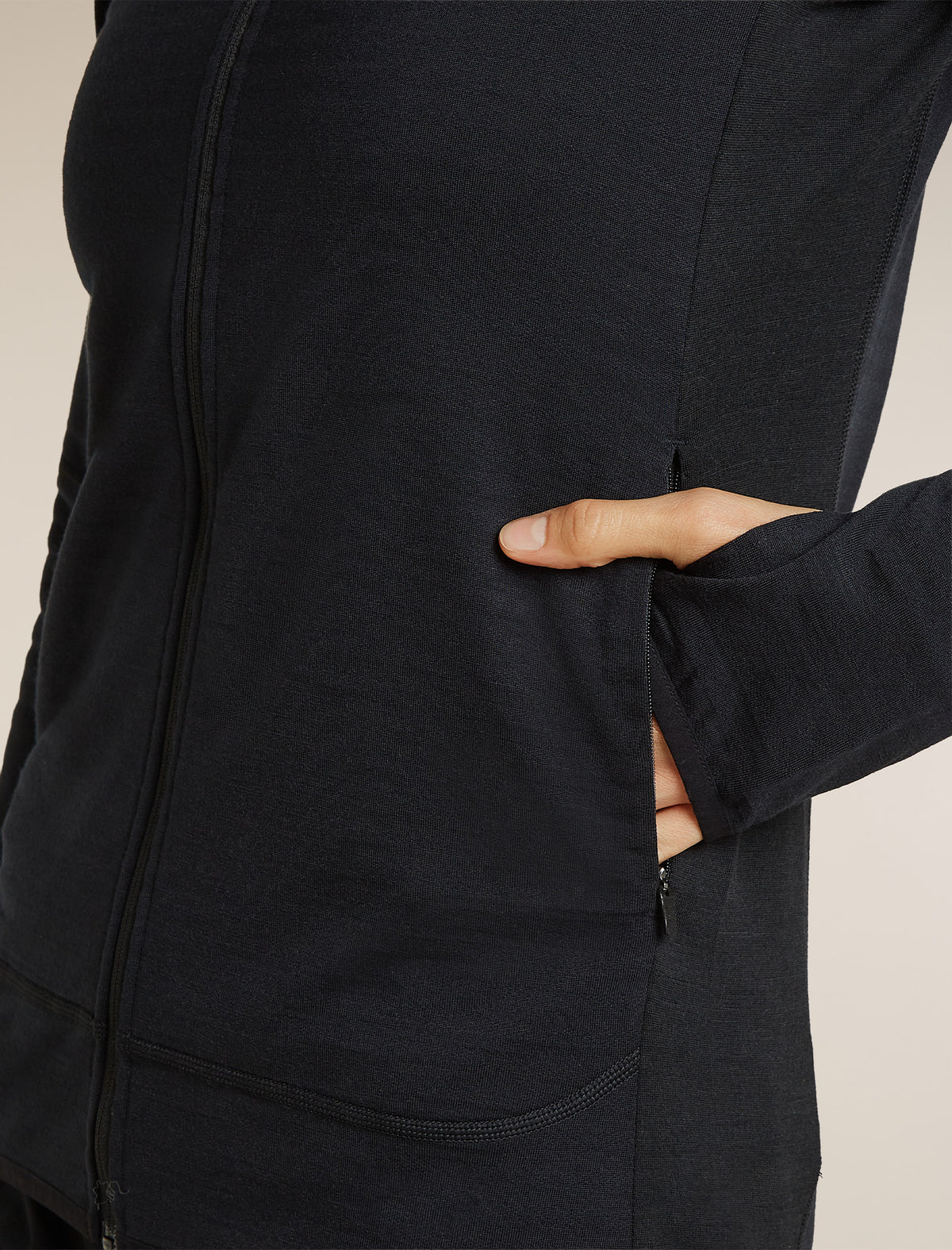 icebreaker-apac Women's Merino Blend 300 RealFleece™  Descender Long Sleeve Zip Black Women - 10