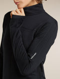 icebreaker-apac Women's Merino Blend 300 RealFleece™  Descender Long Sleeve Zip Black Women - 11