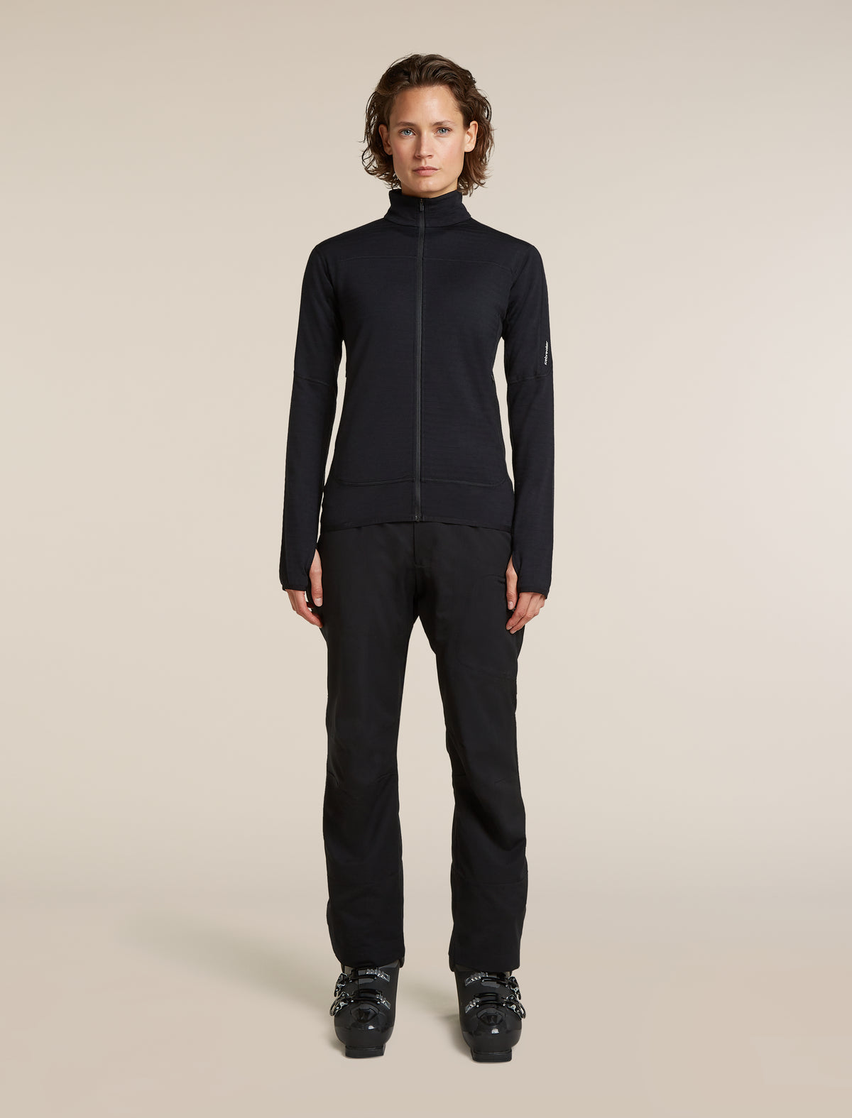 icebreaker-apac Women's Merino Blend 300 RealFleece™  Descender Long Sleeve Zip Black Women - 3