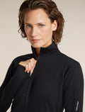 icebreaker-apac Women's Merino Blend 300 RealFleece™  Descender Long Sleeve Zip Black Women - 6