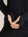 icebreaker-apac Women's Merino Blend 300 RealFleece™  Descender Long Sleeve Zip Black Women - 9