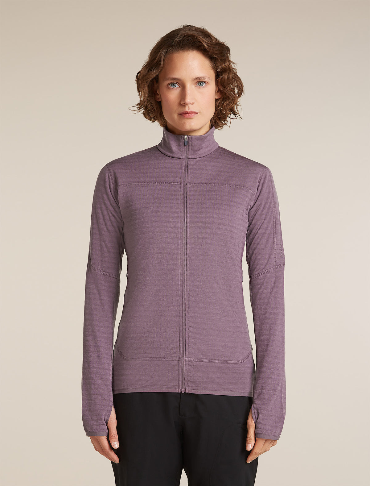 Women's Merino Blend 300 RealFleece™  Descender Long Sleeve Zip Grey Plum - 1