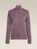 Women's Merino Blend 300 RealFleece™  Descender Long Sleeve Zip Grey Plum - 11