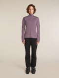 Women's Merino Blend 300 RealFleece™  Descender Long Sleeve Zip Grey Plum - 3
