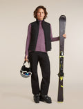 Women's Merino Blend 300 RealFleece™  Descender Long Sleeve Zip Grey Plum - 4
