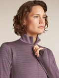 Women's Merino Blend 300 RealFleece™  Descender Long Sleeve Zip Grey Plum - 6