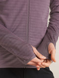 Women's Merino Blend 300 RealFleece™  Descender Long Sleeve Zip Grey Plum - 9