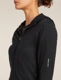 Women's Merino Blend 300 RealFleece™  Descender Long Sleeve Zip Hoodie Black - 5