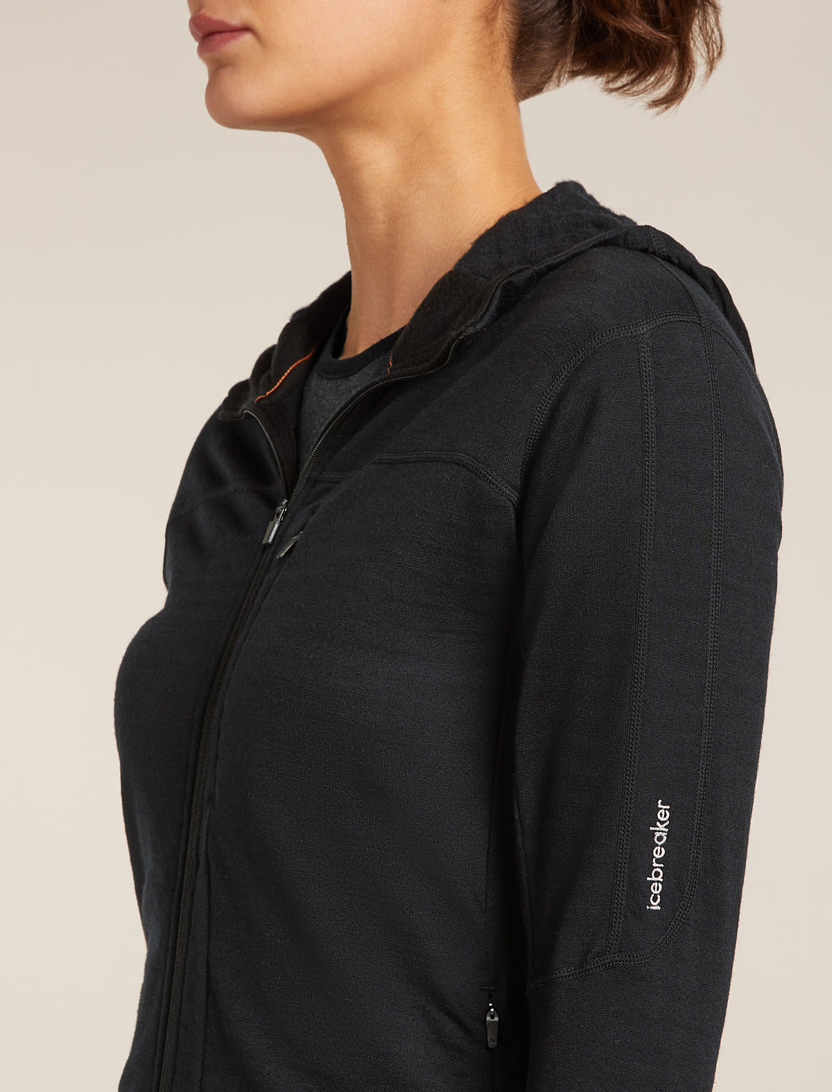 Women's Merino Blend 300 RealFleece™  Descender Long Sleeve Zip Hoodie Black - 5