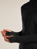 Women's Merino Blend 300 RealFleece™  Descender Long Sleeve Zip Hoodie Black - 6