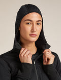 Women's Merino Blend 300 RealFleece™  Descender Long Sleeve Zip Hoodie Black - 8