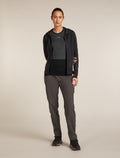 Women's Merino Blend 300 RealFleece™  Descender Long Sleeve Zip Hoodie Black - 3