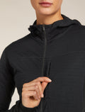 Women's Merino Blend 300 RealFleece™  Descender Long Sleeve Zip Hoodie Black - 9