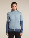 Women's Merino Blend 300 RealFleece™  Descender Long Sleeve Zip Hoodie Dawn/Zinc Blue - 1