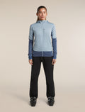 Women's Merino Blend 300 RealFleece™  Descender Long Sleeve Zip Hoodie Dawn/Zinc Blue - 3