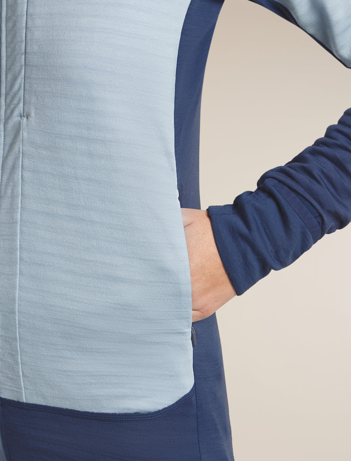 Women's Merino Blend 300 RealFleece™  Descender Long Sleeve Zip Hoodie Dawn/Zinc Blue - 10