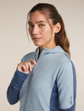 Women's Merino Blend 300 RealFleece™  Descender Long Sleeve Zip Hoodie Dawn/Zinc Blue - 6