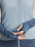 Women's Merino Blend 300 RealFleece™  Descender Long Sleeve Zip Hoodie Dawn/Zinc Blue - 7