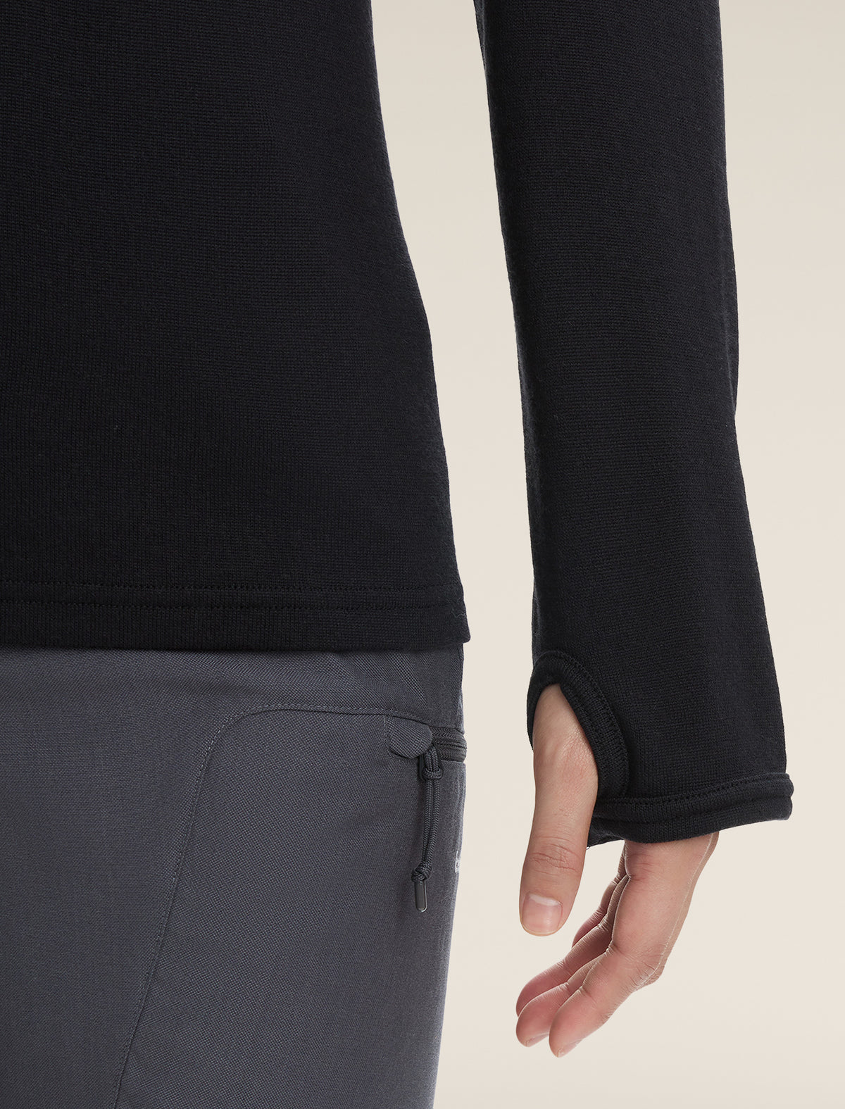 Women’s Original Long Sleeve Half Zip Top Black - 5