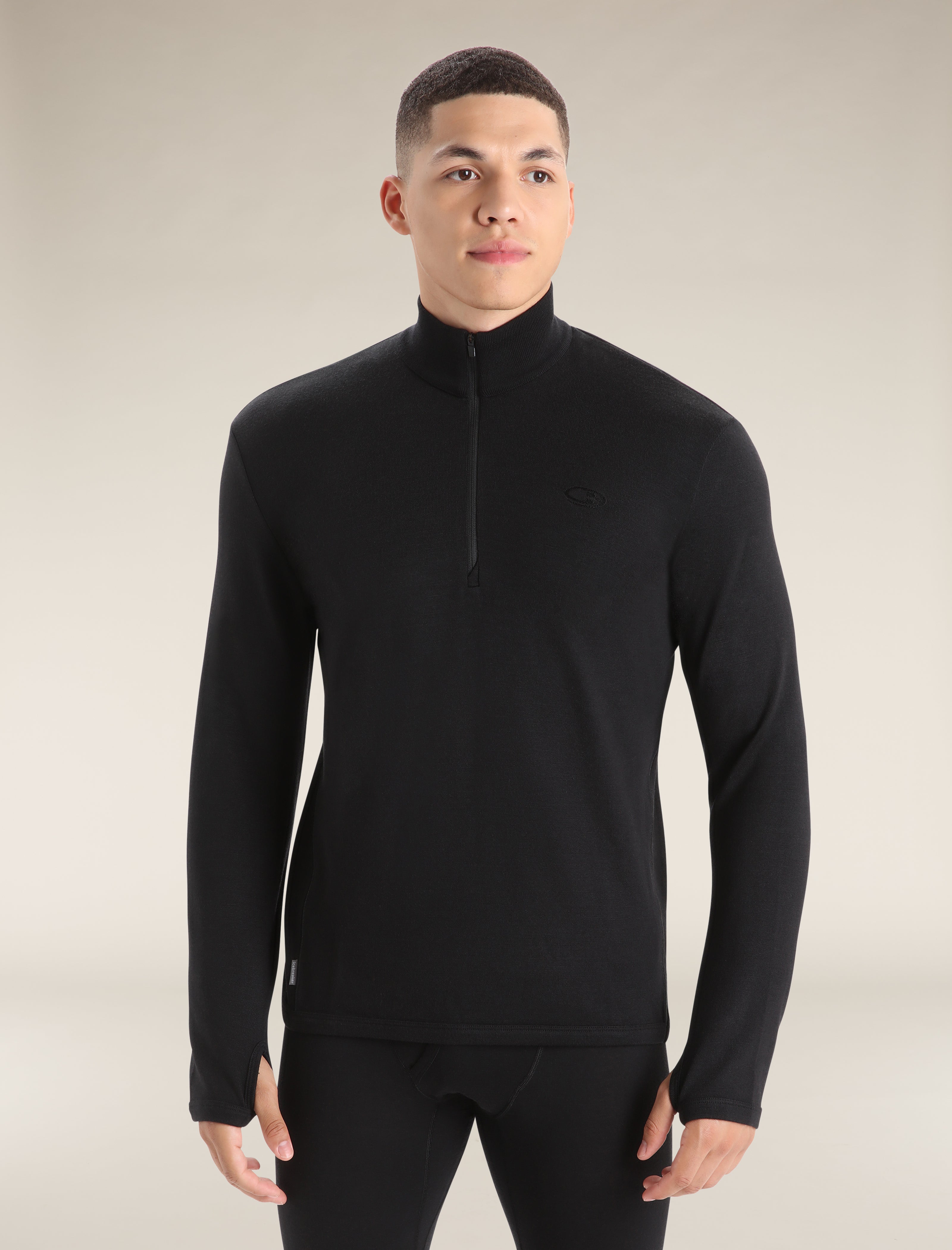 ※ハッピー Men's Original Long Sleeve Half Zip Top