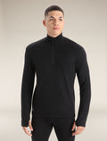 Men’s Original Long Sleeve Half Zip Top Black - 2