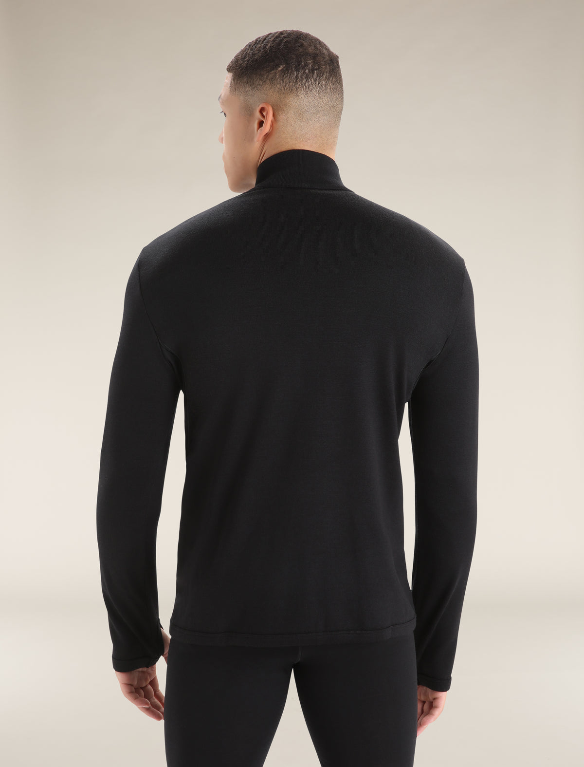 Men’s Original Long Sleeve Half Zip Top Black - 3