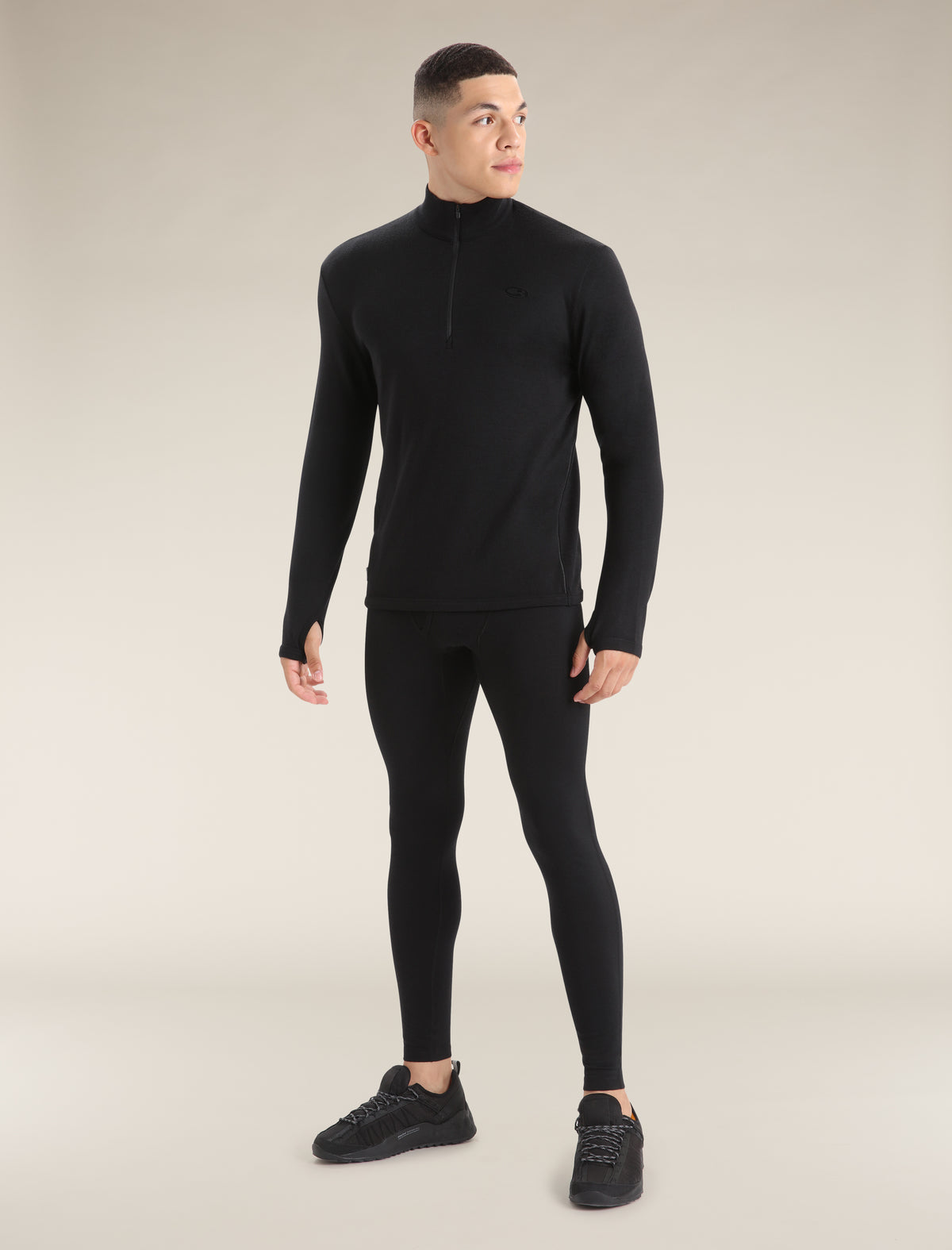 Men’s Original Long Sleeve Half Zip Top Black - 4