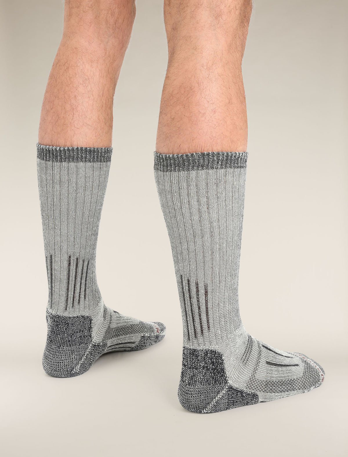 Men’s Merino Mountaineer Mid Calf Socks Jet Heather/Espresso - 3