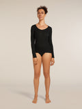 Women’s Merino 150 Siren Long Sleeve Sweetheart Top Black - 4