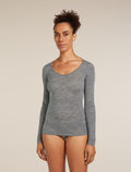 Women’s Merino 150 Siren Long Sleeve Sweetheart Top Gritstone Heather - 1