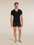 Men’s Merino 150 Anatomica Short Sleeve V Neck Top Black - 3
