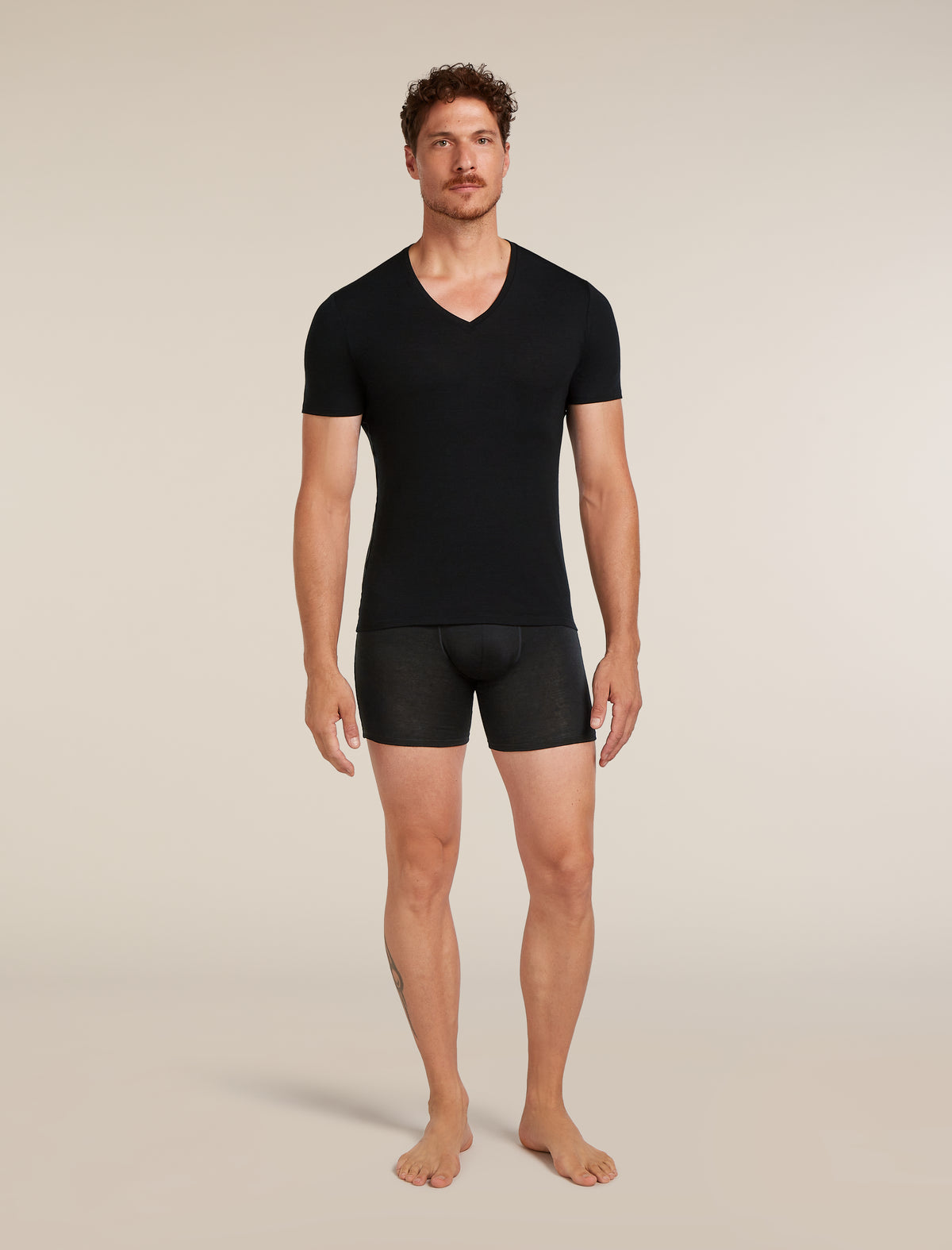 Men’s Merino 150 Anatomica Short Sleeve V Neck Top Black - 3