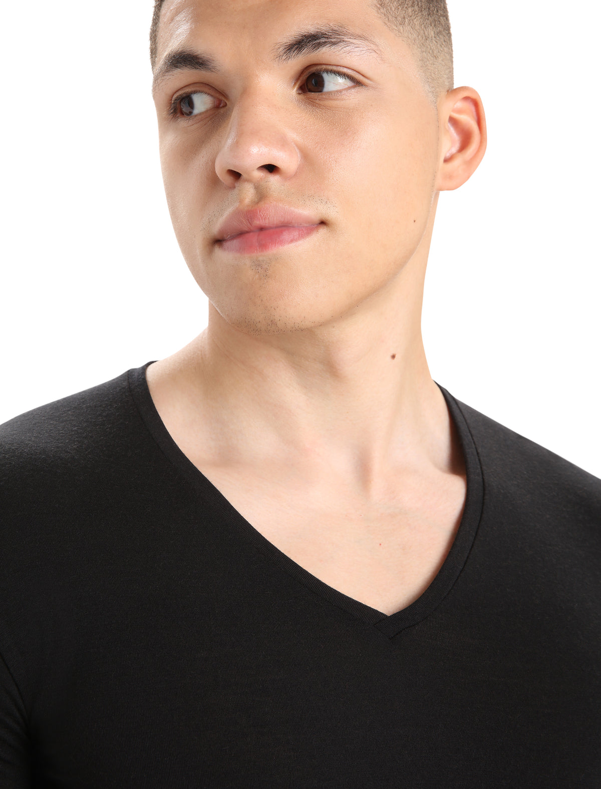 Men’s Merino 150 Anatomica Short Sleeve V Neck Top Black - 4