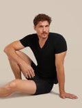 Men’s Merino 150 Anatomica Short Sleeve V Neck Top Black - 5