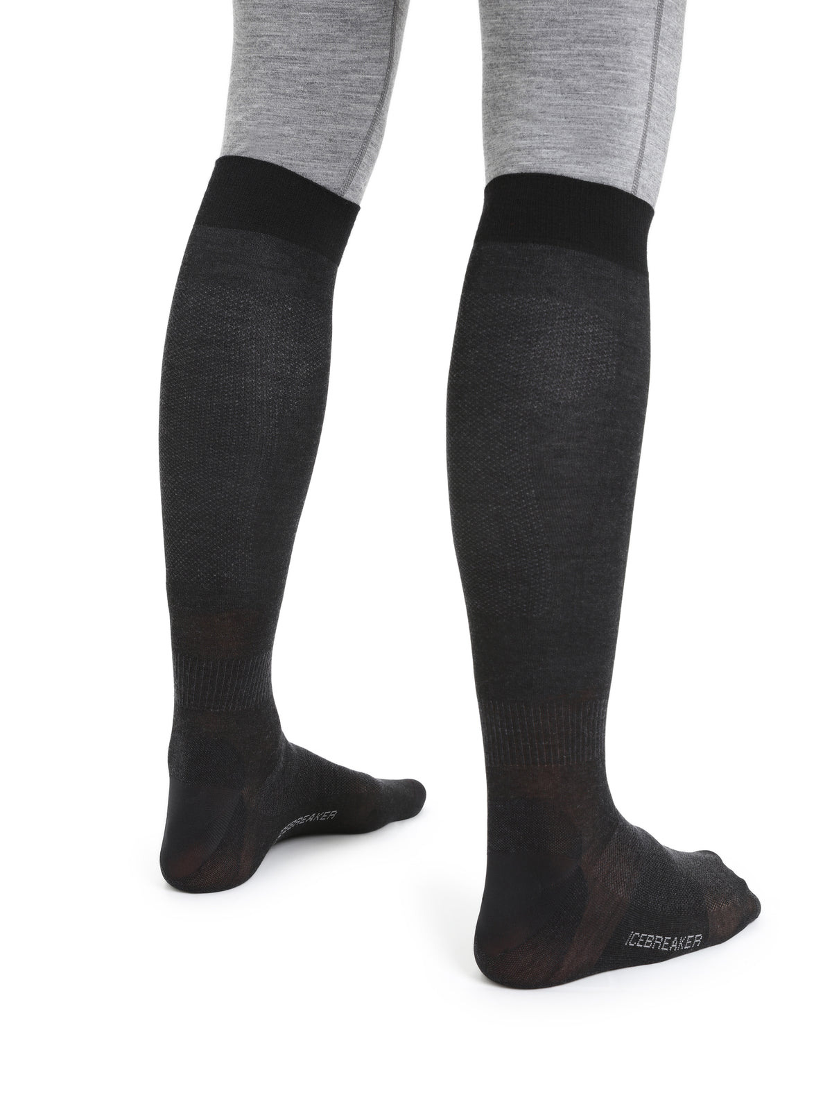 Men’s Merino Snow Liner Over the Calf Socks Black - 3