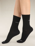 Women’s Merino Hike Liner Crew Socks Black - 1