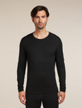 Merino 200 Oasis Long Sleeve Crew Thermal Top Black - 1